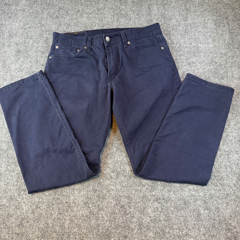 Levi's All Seasons Tech Pants Men 32x30 Navy Blue Straight Leg Chinos Minimalist